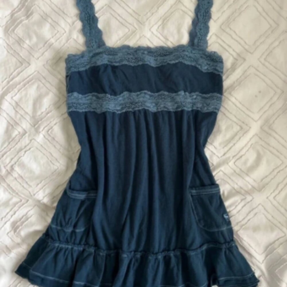 Gorgeous vintage navy blue cotton Abercrombie & fitch vintage babydoll